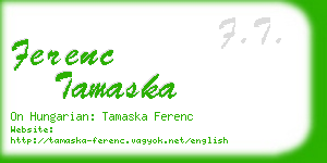 ferenc tamaska business card